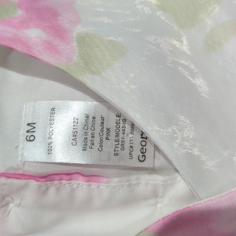 Pink & White floral Chiffon sleeveless dress size 6 Months (3 for $15) - Picture 5 of 5